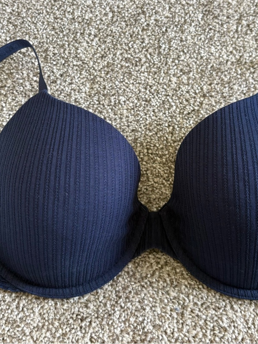 Victoria's Secret Navy Ribbed T-Shirt Bra